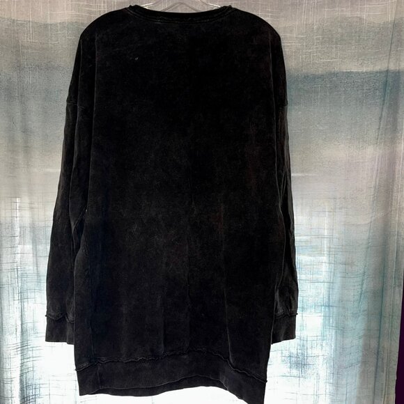 Next charcoal distressed acid wash gray studded sweater size 14 - Picture 3 of 4